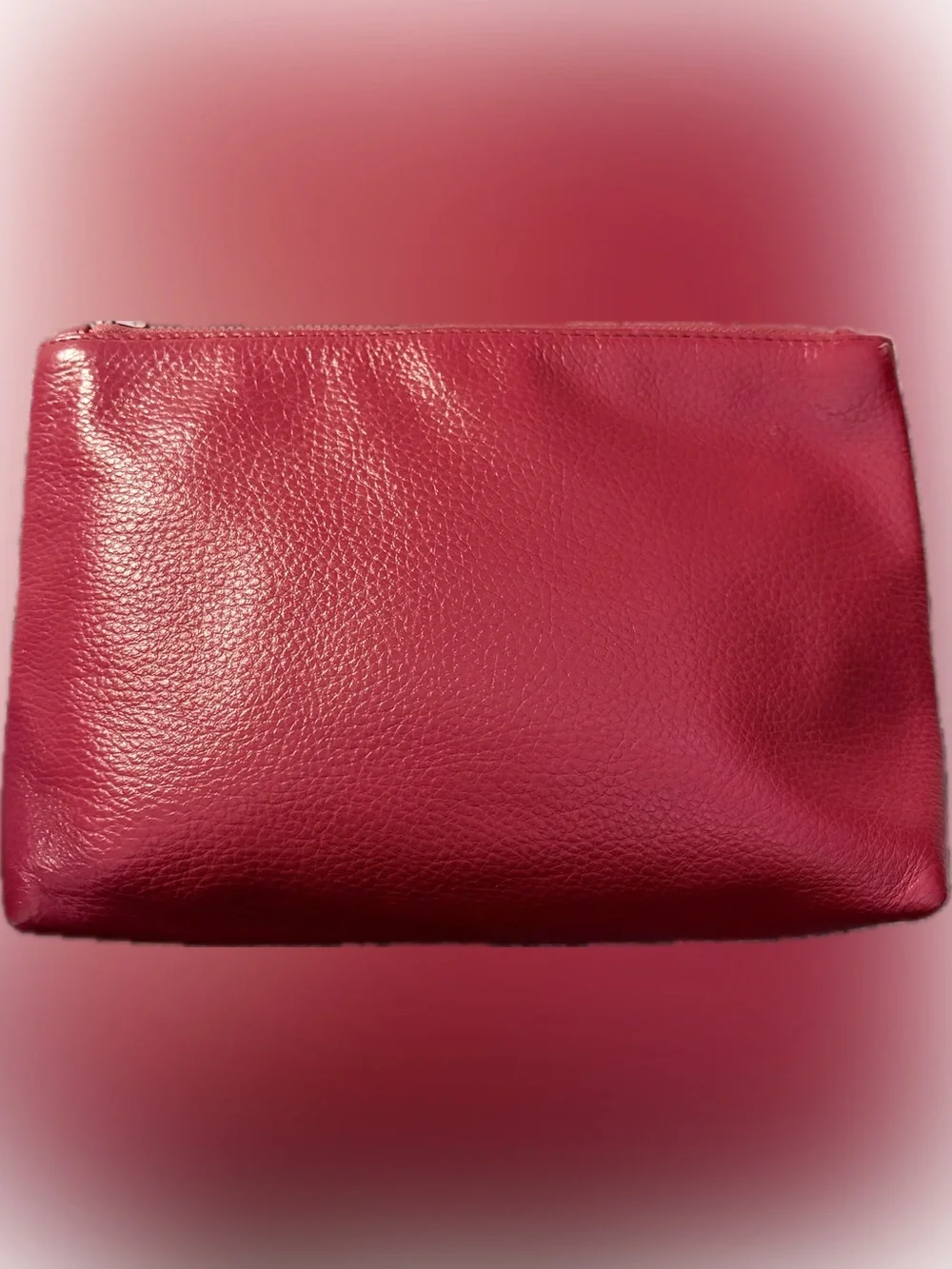Just USA Pebbled Leather Clutch in Cherry Red